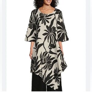 Bryn Walker Naida linen asymmetrical floral tunic dress NWT